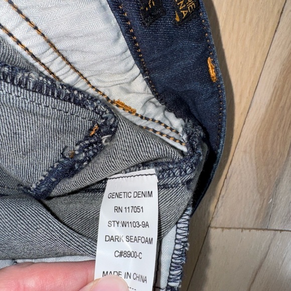 Genetic Denim The Adriane Mid-Rise Quilted Bell Jeans Dark Seafoam Size 24 NWT - Picture 10 of 10